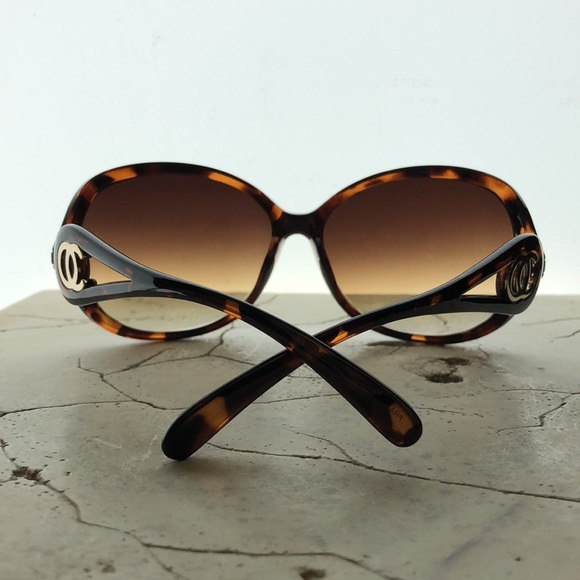 Oleg Cassini Big Round Tortoise Shell Frame Thick Arm Yellow Tint - Picture 4 of 7